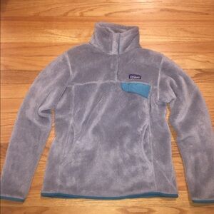 Patagonia Women's Snap T Sweater in Grey and Teal